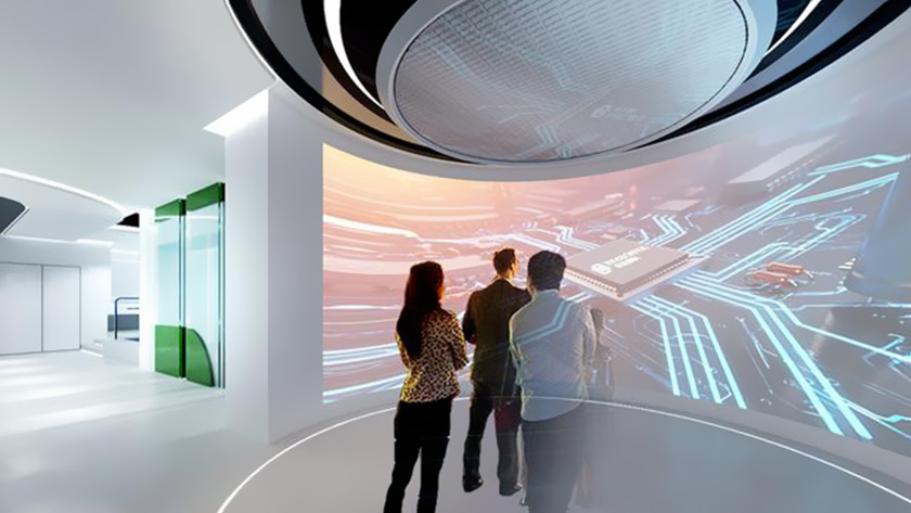 企業(yè)產(chǎn)品展廳弧幕投影 企業(yè)產(chǎn)品展廳弧幕投影