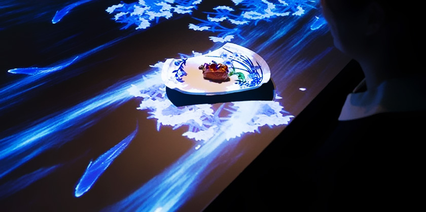 餐廳桌面互動投影效果 餐廳桌面互動投影效果