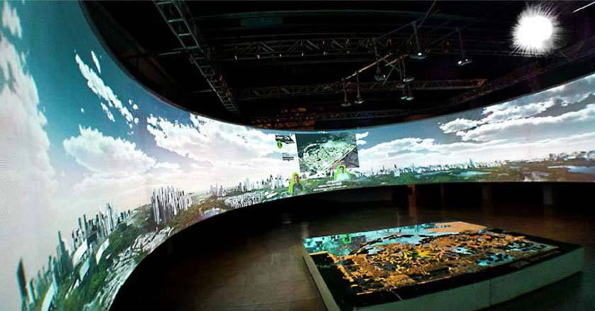 弧幕投影 弧幕投影與多媒體沙盤結(jié)合展示