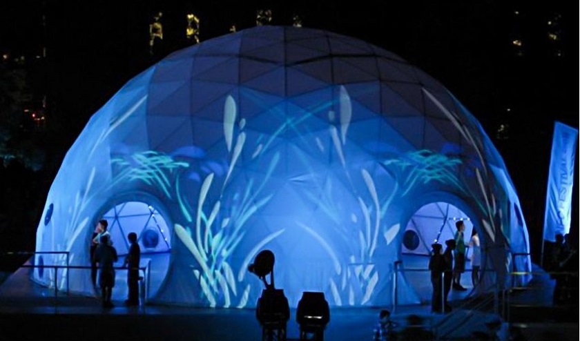 非傾斜球幕系統(tǒng) 非傾斜球幕系統(tǒng)布置效果圖