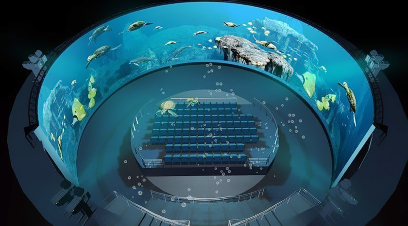 弧幕影院俯視圖 弧幕影院俯視圖