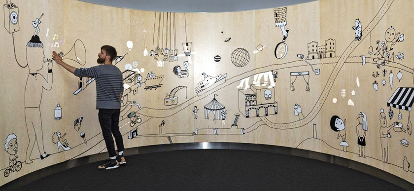 弧形墻面互動投影系統(tǒng) 弧形墻面互動投影系統(tǒng)