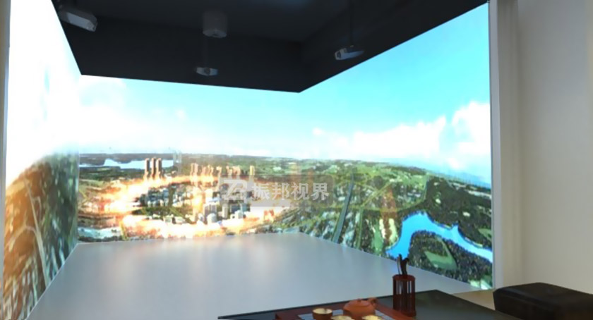 展廳中的折幕投影