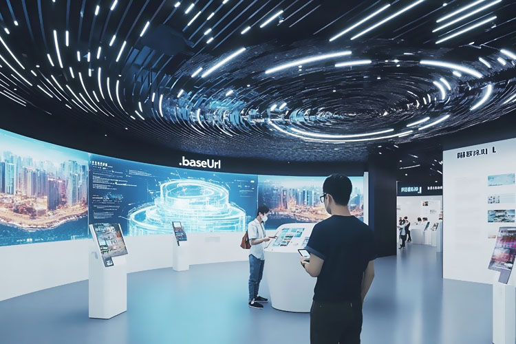 雙屏聯動弧形LED數據可視化